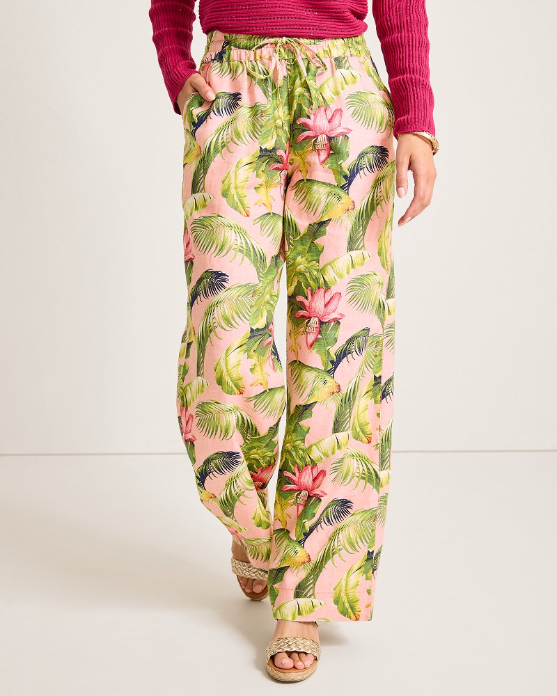 Tommy Bahama | Two Palms Frond Royal High-Rise Linen Easy Pants / Coral Haze