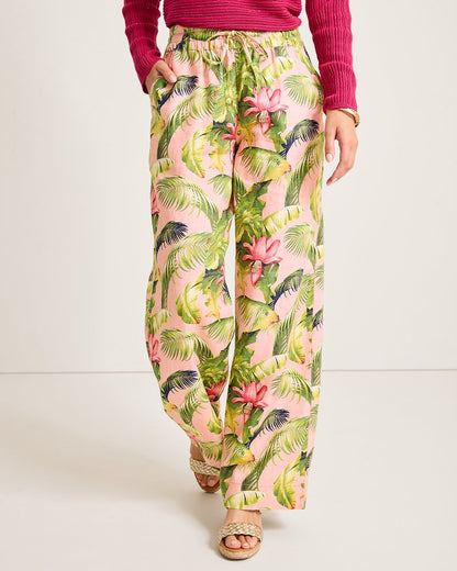 Tommy Bahama | Two Palms Frond Royal High-Rise Linen Easy Pants / Coral Haze
