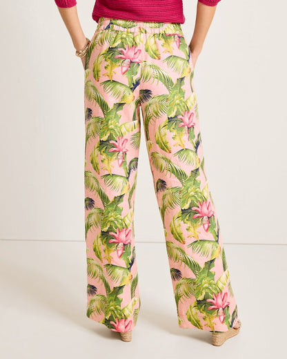 Tommy Bahama | Two Palms Frond Royal High-Rise Linen Easy Pants / Coral Haze