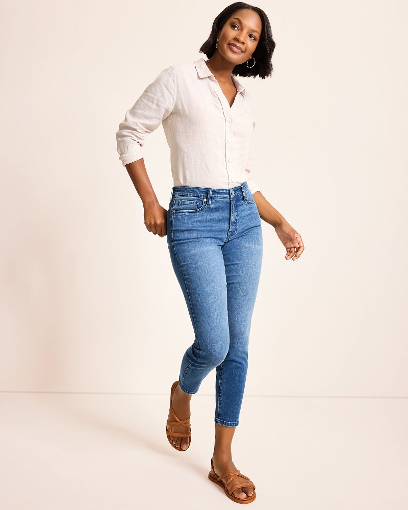 Tommy Bahama | High-Rise Skinny Ankle Jeans / Med Playa Wash
