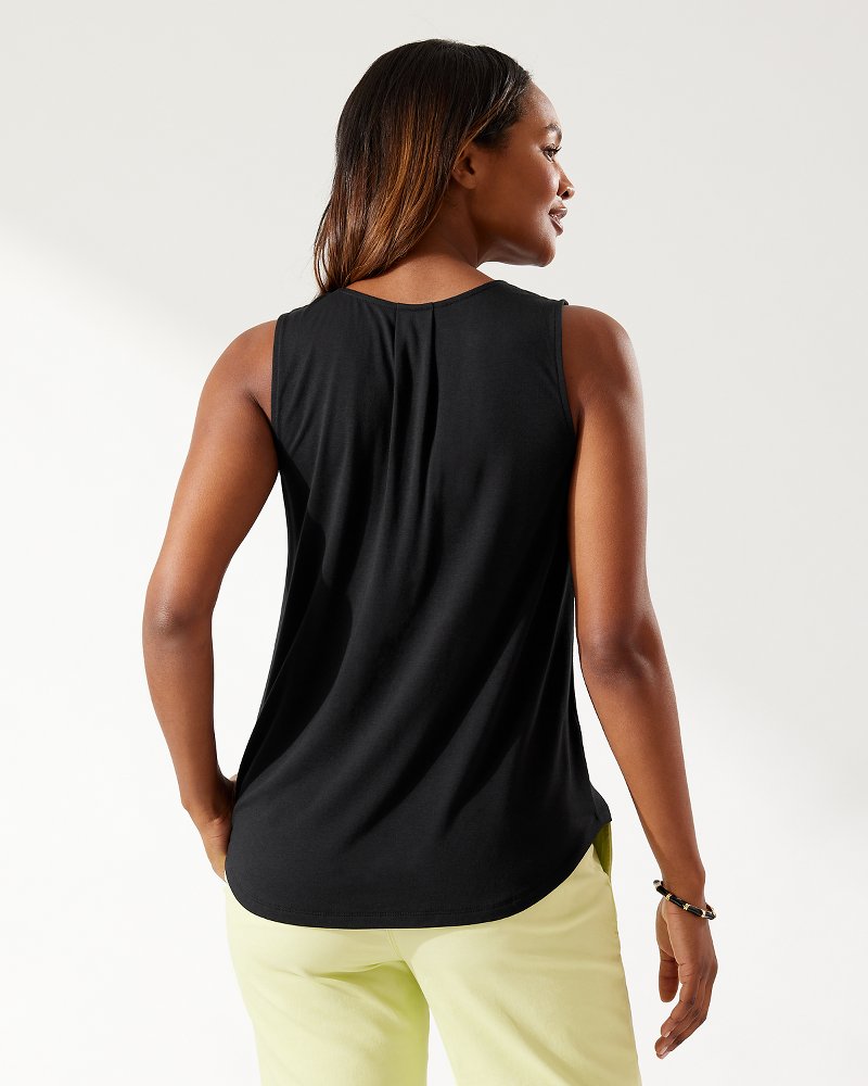 Tommy Bahama | Kauai Box Pleat Tank Top / Black
