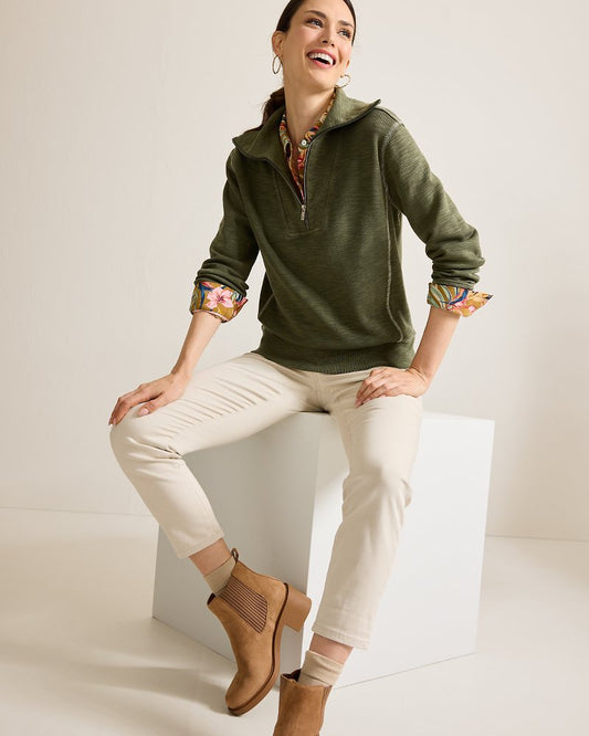 Tommy Bahama | Tobago Bay Half-Zip Sweatshirt / Banana Leaves