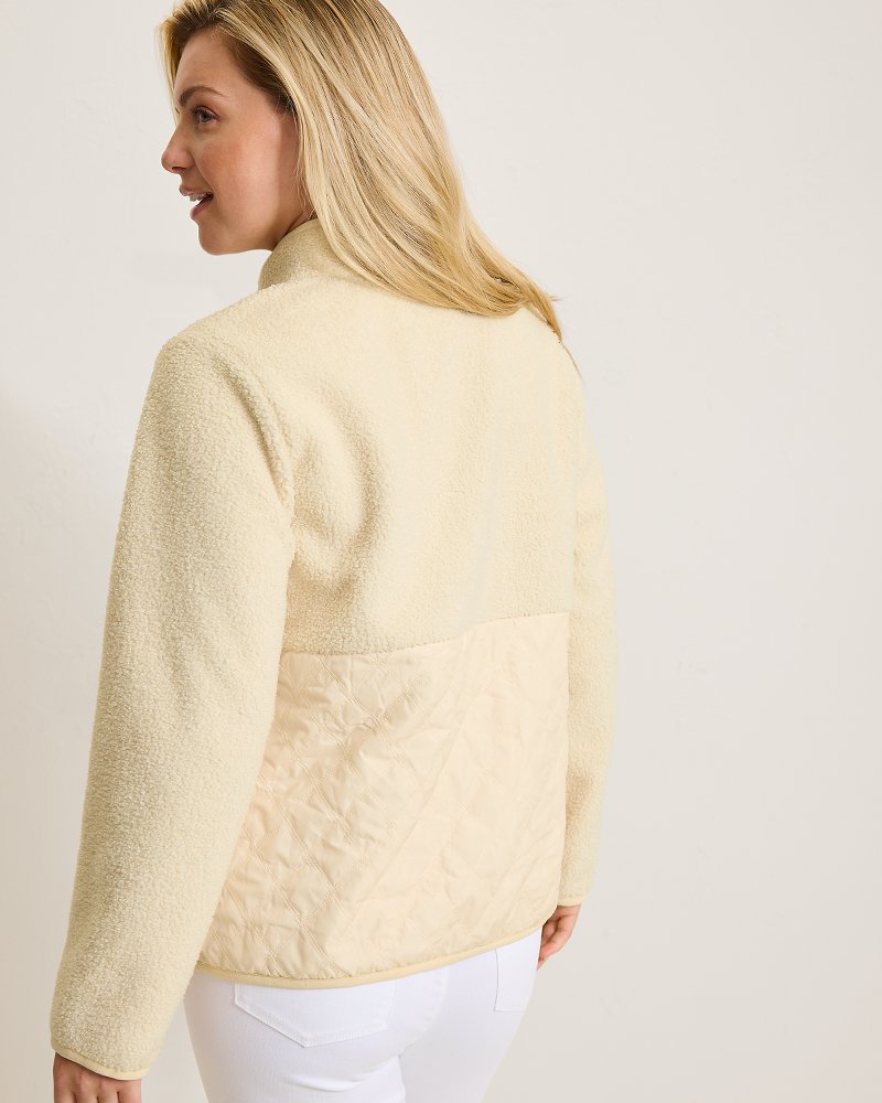 Tommy Bahama | Faux Sherpa Quilted Hybrid Jacket / New Ecru