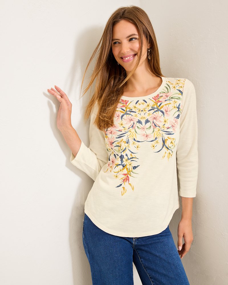 Tommy Bahama | Ashby Isles Flora Amora 3/4-Sleeve T-Shirt / Coconut