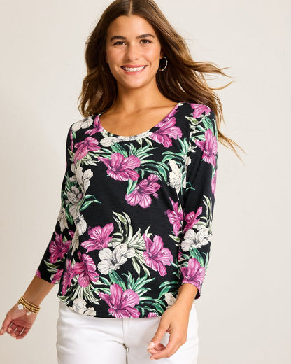 Tommy Bahama | Ashby Isles Villa Garden 3/4-Sleeve T-Shirt / Black