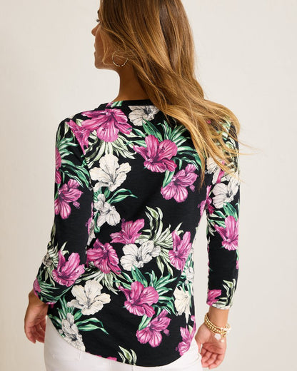 Tommy Bahama | Ashby Isles Villa Garden 3/4-Sleeve T-Shirt / Black