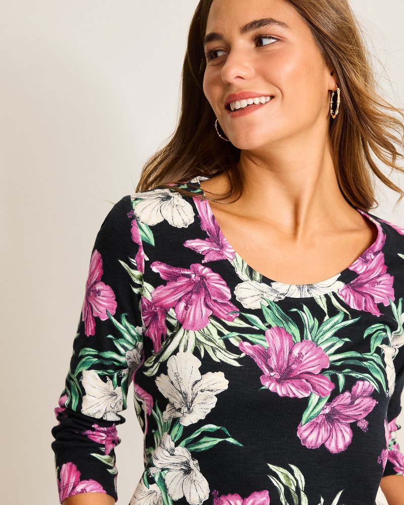 Tommy Bahama | Ashby Isles Villa Garden 3/4-Sleeve T-Shirt / Black