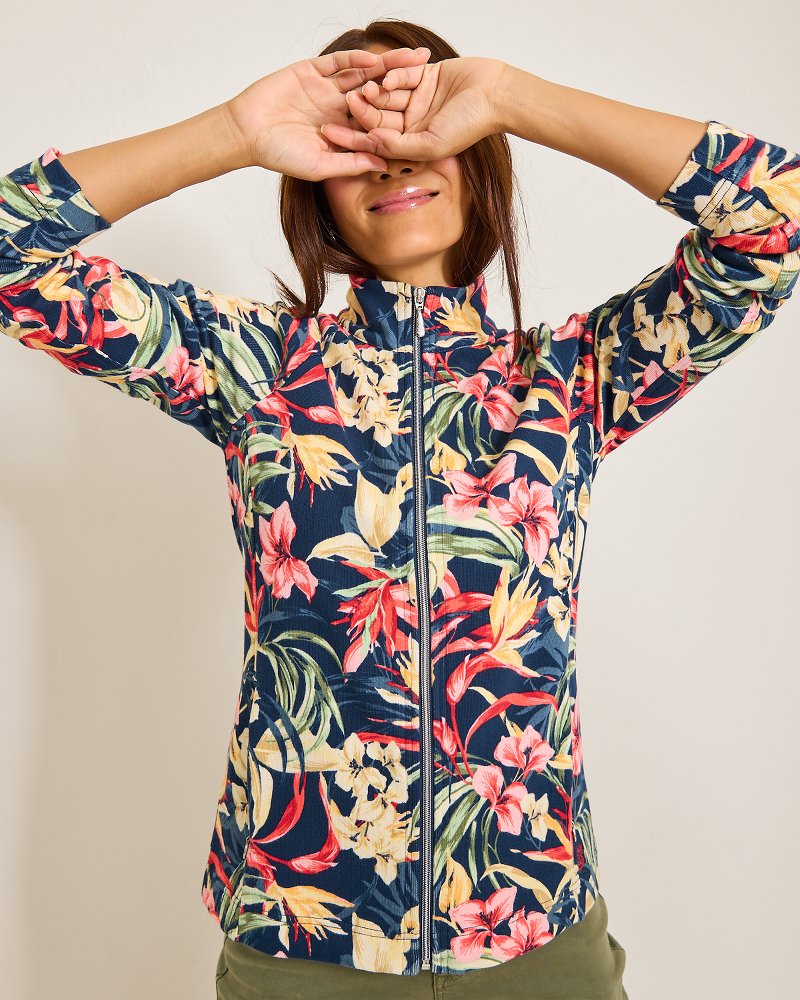 Tommy Bahama | Aruba Flora Amora Full-Zip Sweatshirt / Island Navy
