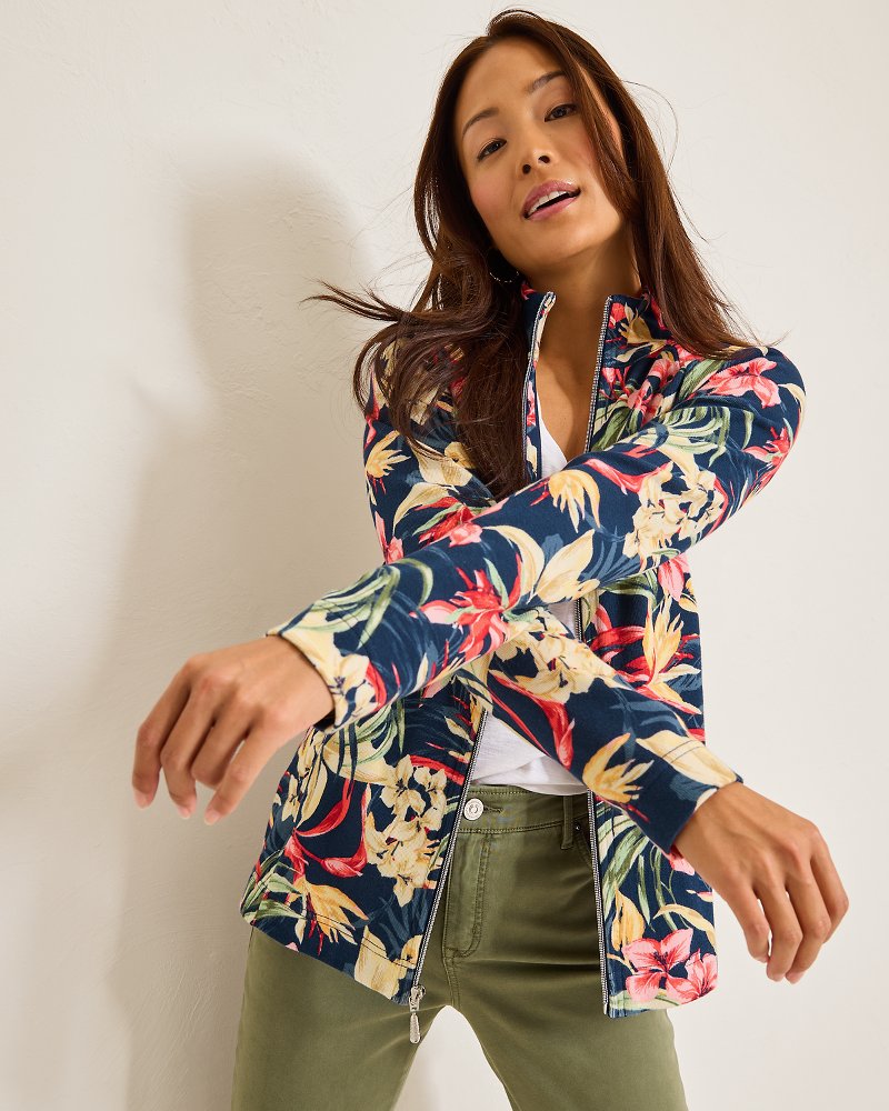 Tommy Bahama | Aruba Flora Amora Full-Zip Sweatshirt / Island Navy