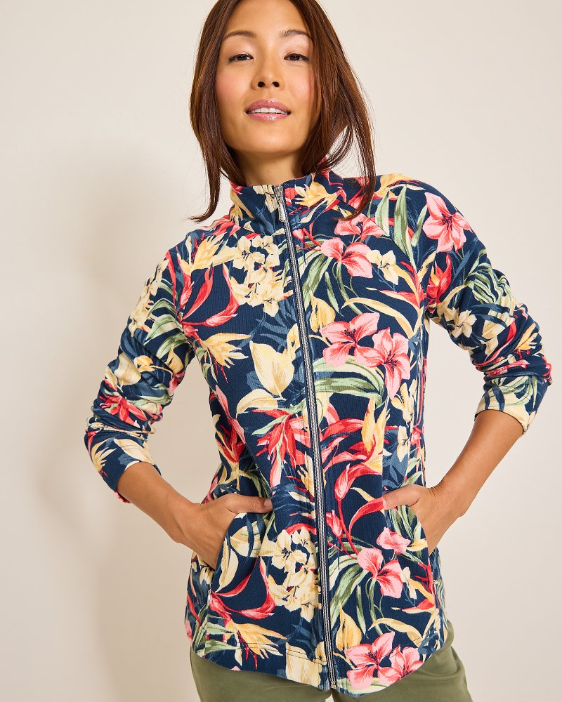 Tommy Bahama | Aruba Flora Amora Full-Zip Sweatshirt / Island Navy