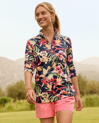 Tommy Bahama | Aruba Flora Amora Half-Zip Sweatshirt / Island Navy