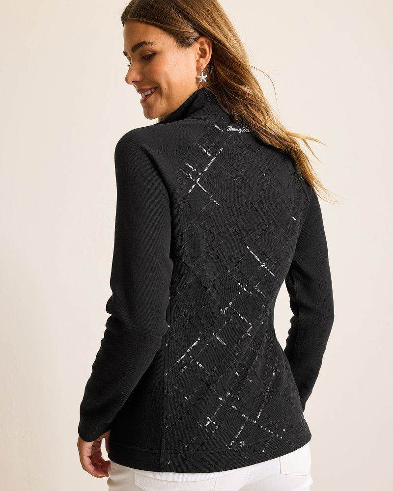 Tommy Bahama | Aruba Diamond Days Embroidered Full-Zip Sweatshirt / Black