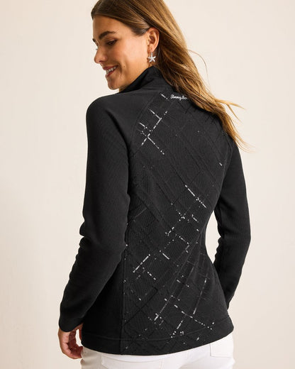 Tommy Bahama | Aruba Diamond Days Embroidered Full-Zip Sweatshirt / Black