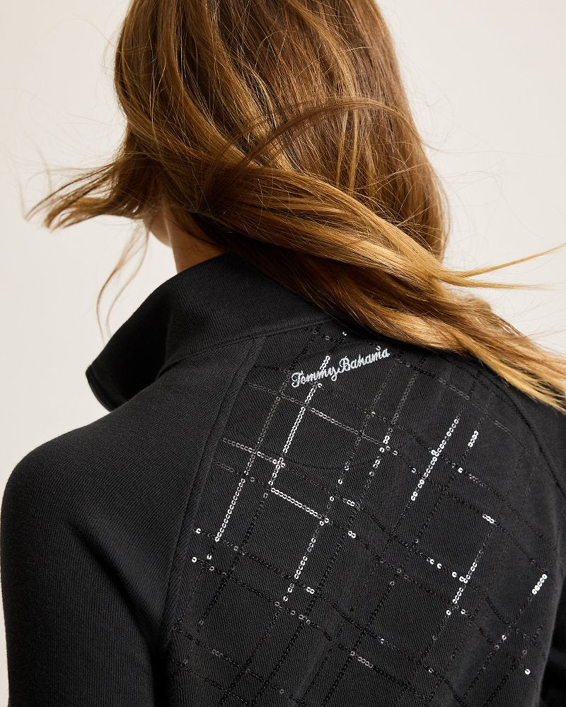 Tommy Bahama | Aruba Diamond Days Embroidered Full-Zip Sweatshirt / Black