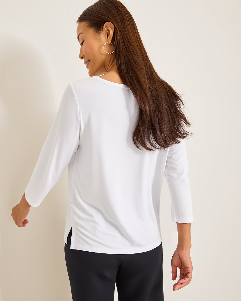 Tommy Bahama | Kona Isles 3/4-Sleeve Boat-Neck Top / White