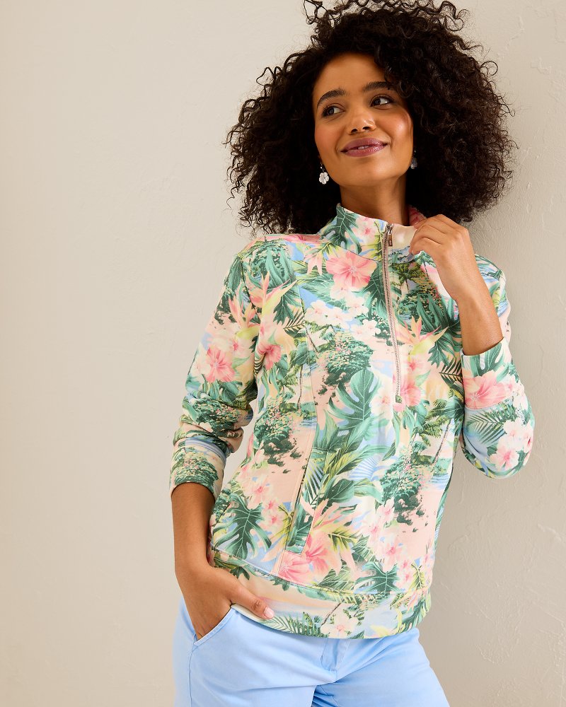 Tommy Bahama | Marina Del Mar Ocean Vida Half-Zip Sweatshirt / Malibu Peach
