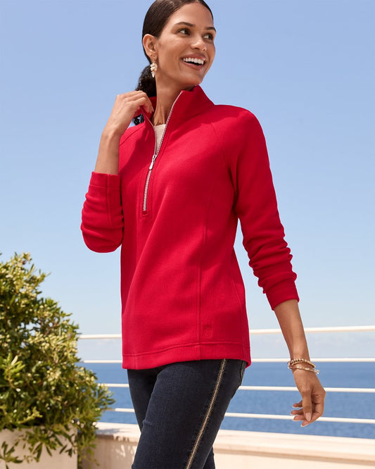 Tommy Bahama | Aruba Half-Zip Sweatshirt / Tango Red