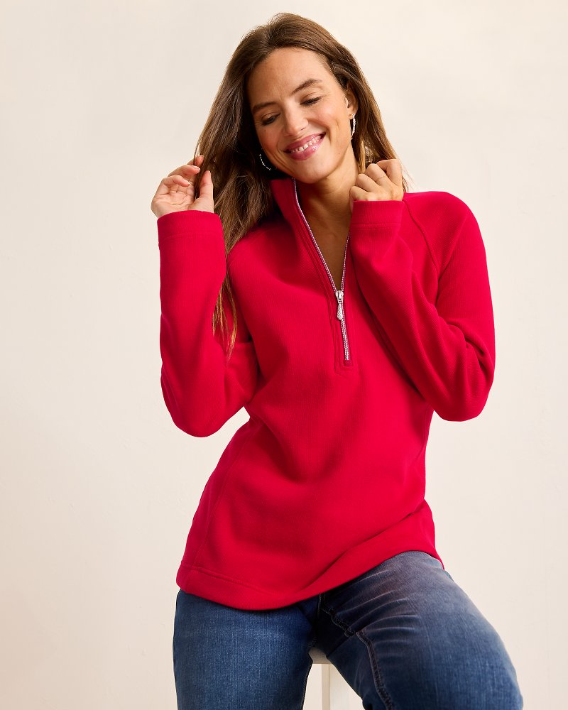 Tommy Bahama | Aruba Half-Zip Sweatshirt / Tango Red