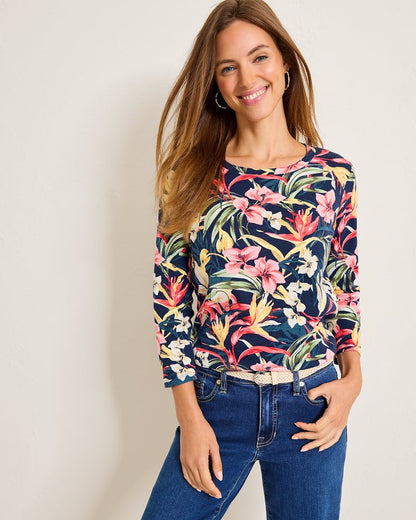 Tommy Bahama | Ashby Isles Flora Amora 3/4-Sleeve T-Shirt / Island Navy
