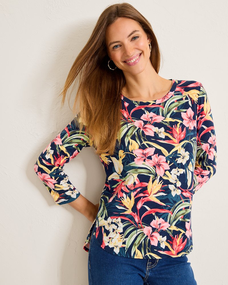 Tommy Bahama | Ashby Isles Flora Amora 3/4-Sleeve T-Shirt / Island Navy