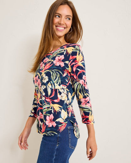 Tommy Bahama | Ashby Isles Flora Amora 3/4-Sleeve T-Shirt / Island Navy