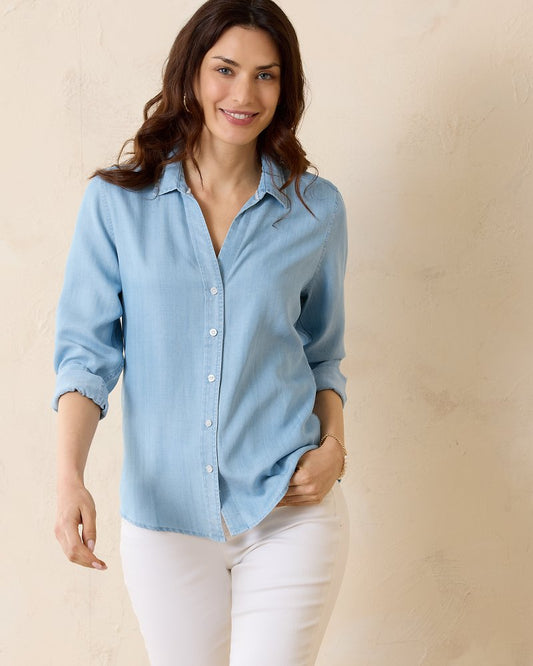 Tommy Bahama | Chambray All Day Long-Sleeve Shirt / Light Storm Wash