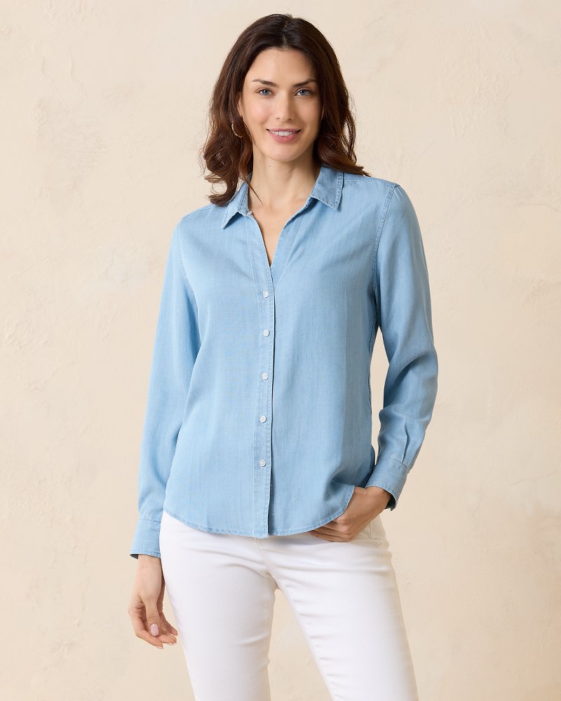 Tommy Bahama | Chambray All Day Long-Sleeve Shirt / Light Storm Wash