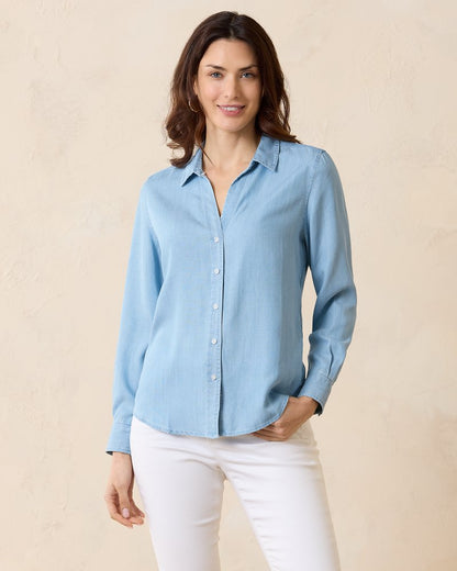 Tommy Bahama | Chambray All Day Long-Sleeve Shirt / Light Storm Wash
