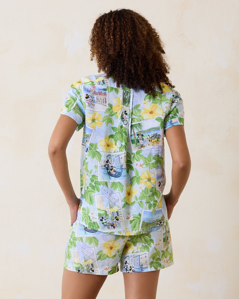 Tommy Bahama | Disney Coastalina Postcard to Paradise Linen Camp Shirt / Continental