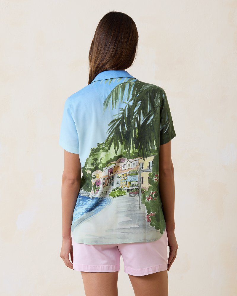 Tommy Bahama | Disney Coastal Cruisin' Silk Camp Shirt / Palace Blue