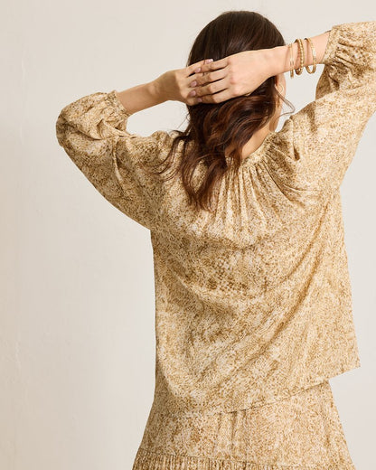 Tommy Bahama | Playa Python Peasant Top / Travertine