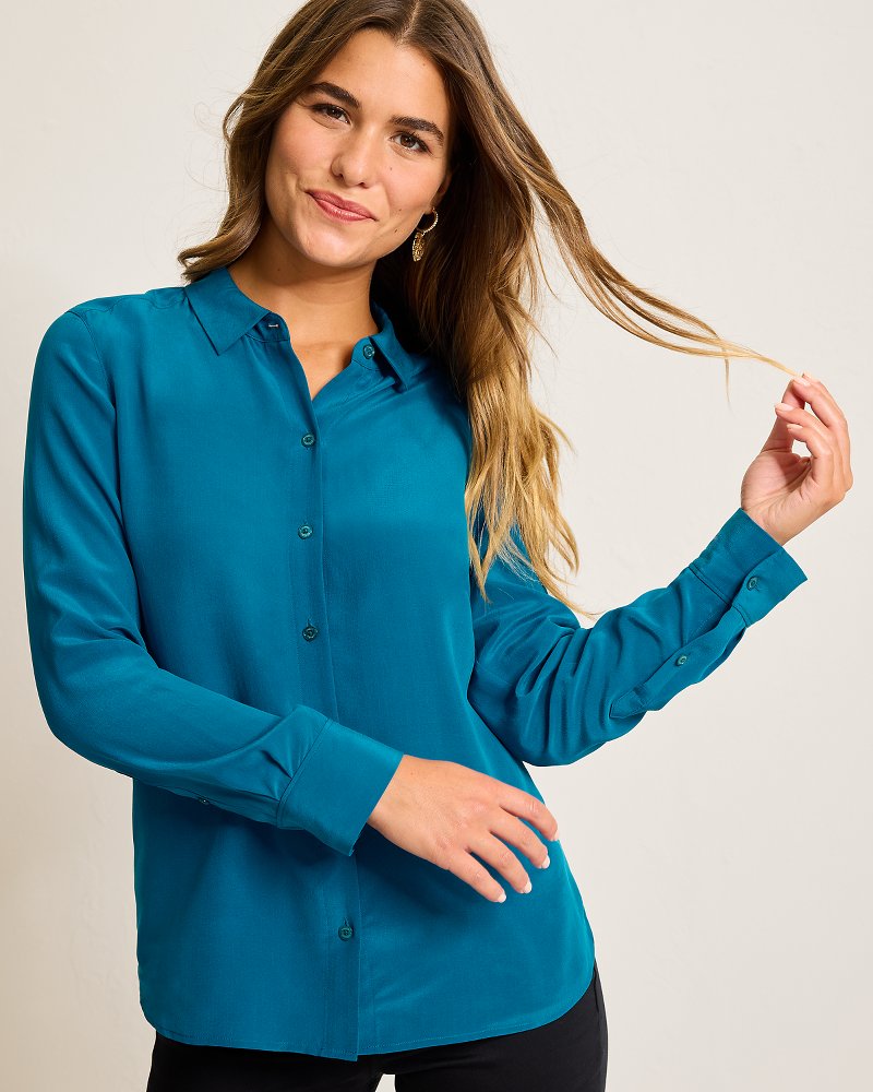 Tommy Bahama | Classic Long-Sleeve Silk Shirt / Academy