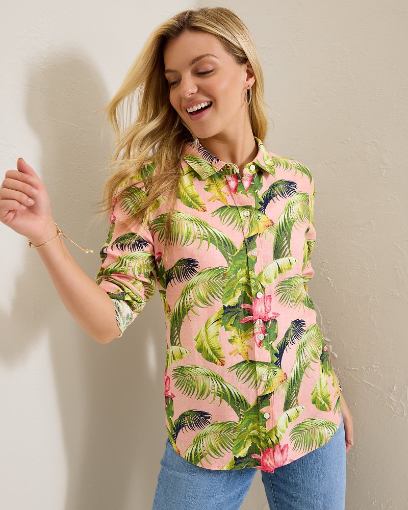 Tommy Bahama | Coastalina Frond Royal Linen Shirt / Coral Haze