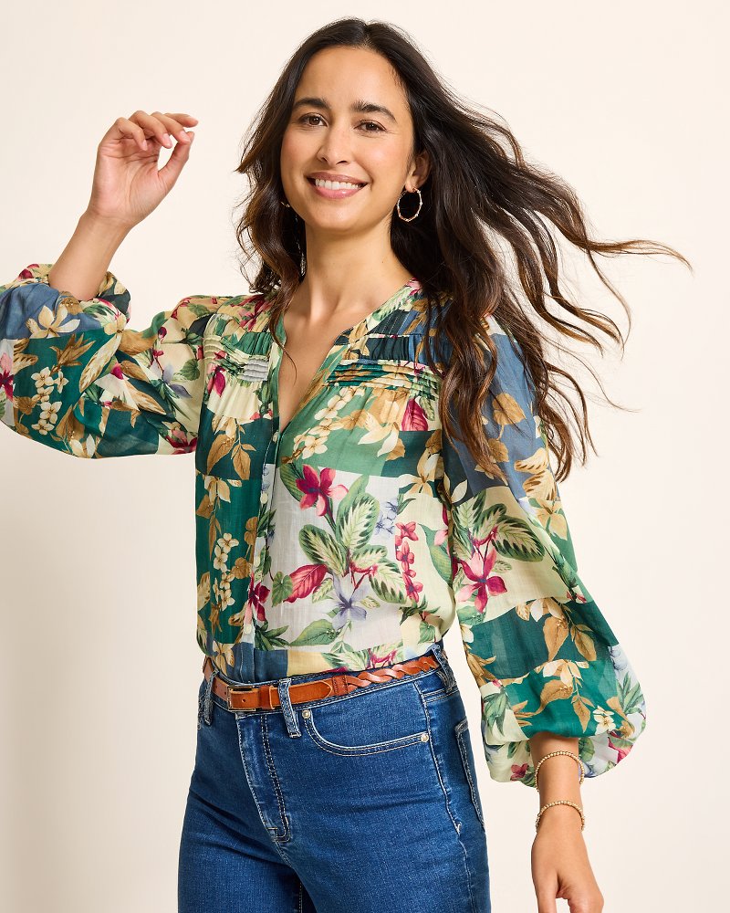 Tommy Bahama | Hightide Flora Pintuck Blouse / Bonsai