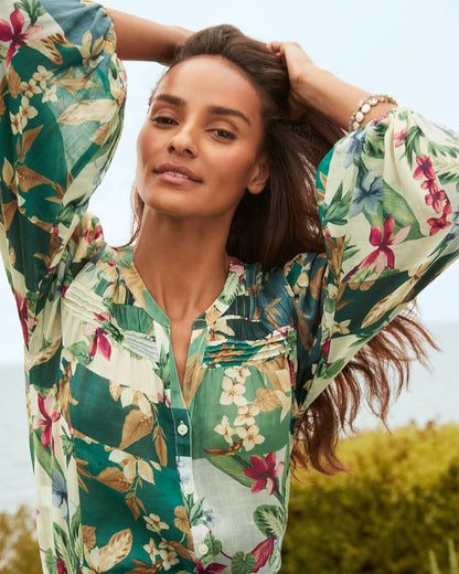 Tommy Bahama | Hightide Flora Pintuck Blouse / Bonsai