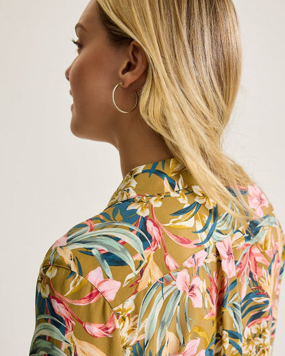 Tommy Bahama | Flora Amora Long-Sleeve Silk Shirt / Greek Olive