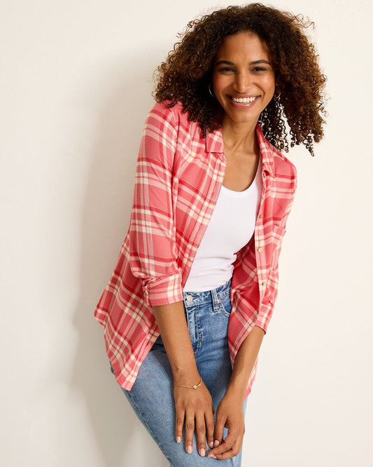 Tommy Bahama | Seabed Sands Flannel Shirt / Red Sunset