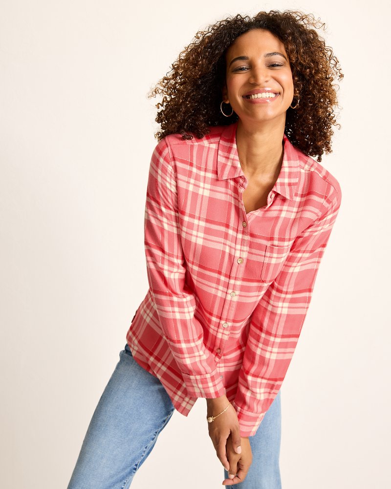 Tommy Bahama | Seabed Sands Flannel Shirt / Red Sunset