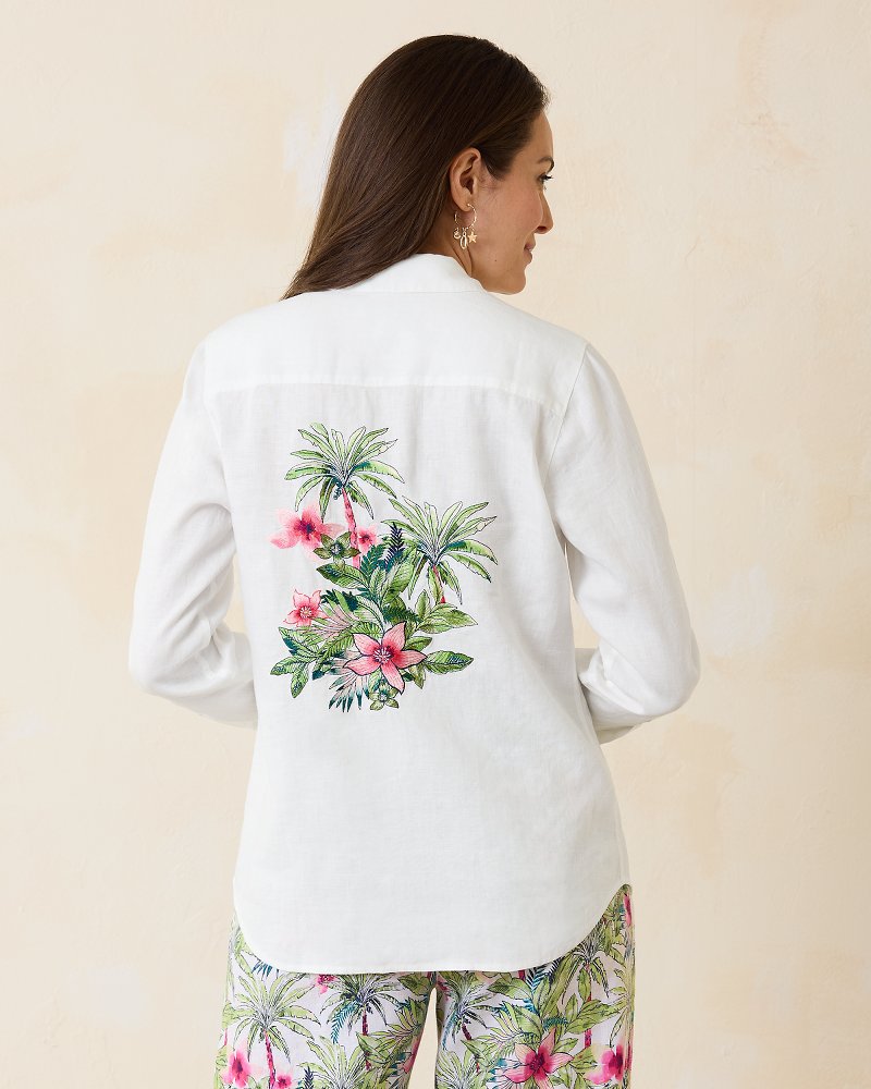 Tommy Bahama | Coastalina Coastal Palms Linen Shirt / White