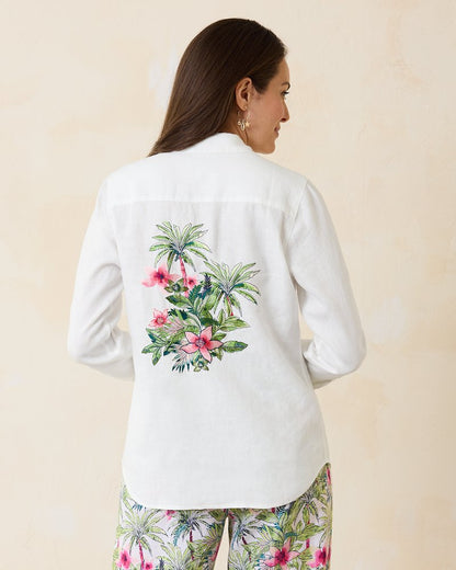 Tommy Bahama | Coastalina Coastal Palms Linen Shirt / White