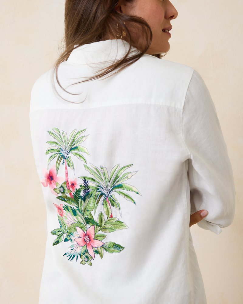 Tommy Bahama | Coastalina Coastal Palms Linen Shirt / White
