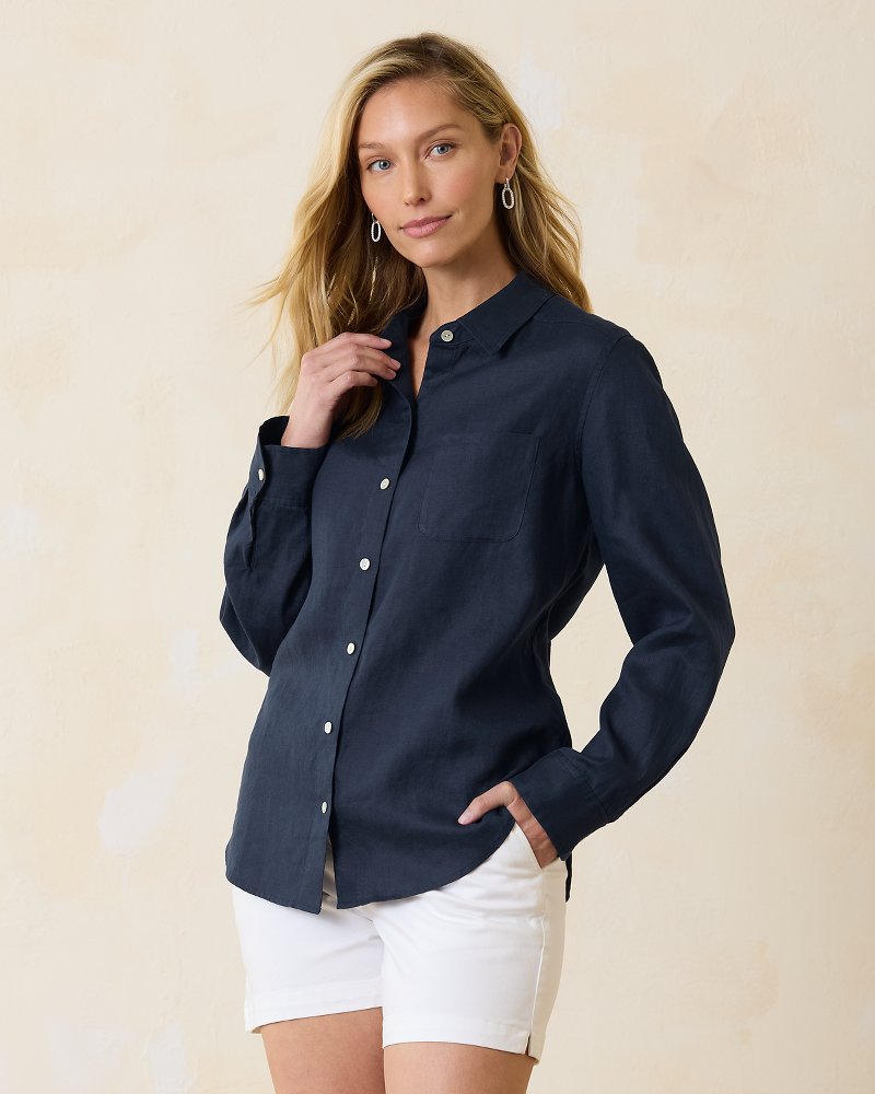 Tommy Bahama | Coastalina Relaxed Long-Sleeve Linen Top / Coastline