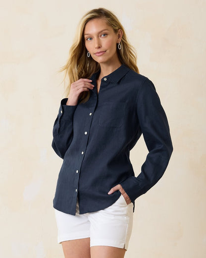 Tommy Bahama | Coastalina Relaxed Long-Sleeve Linen Top / Coastline