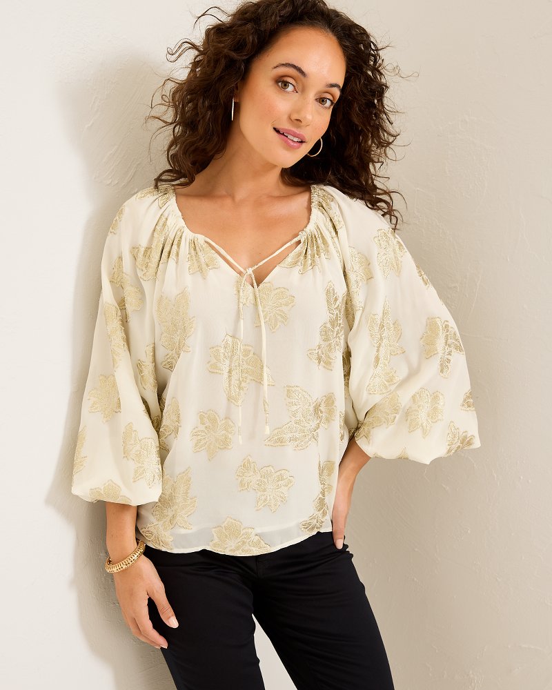 Tommy Bahama | Shimmering Shores Peasant Top / Coconut