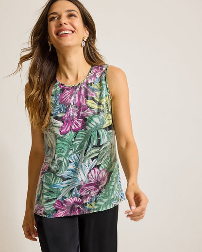 Tommy Bahama | Jungle Jewels Sequin Shell Top / Black