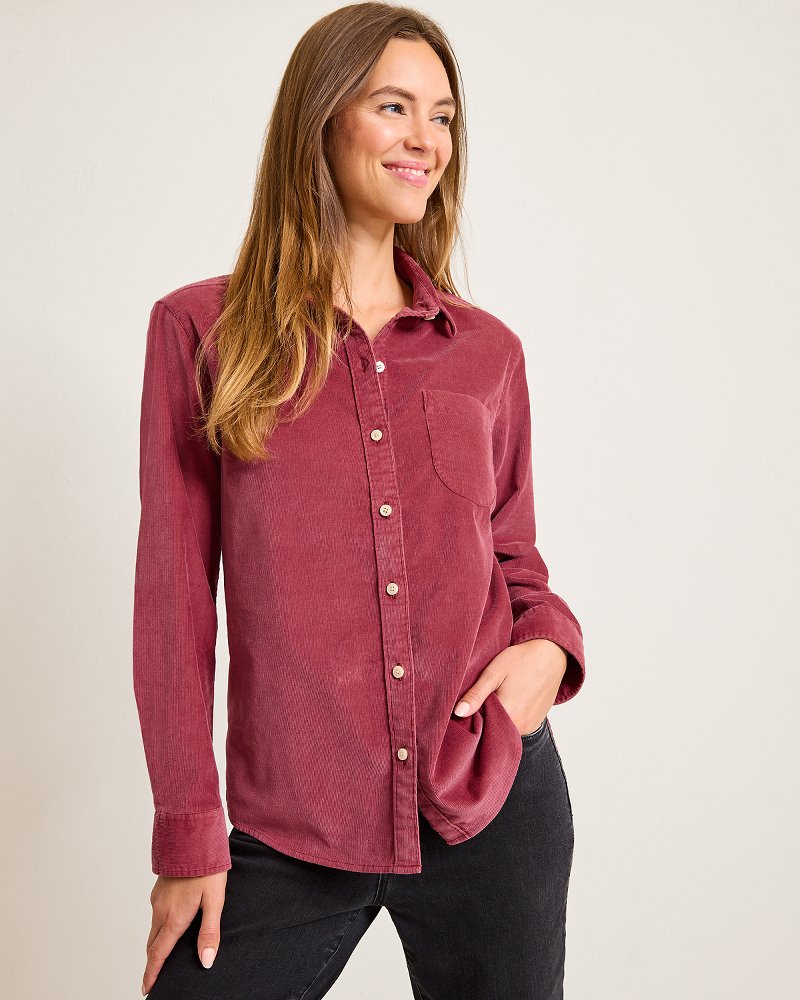 Tommy Bahama | Coasta Cord Sun-Washed Shirt / Sangria Red