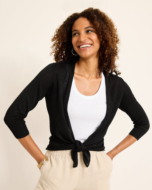 Tommy Bahama | Addison Linen-Blend Cardigan / Black