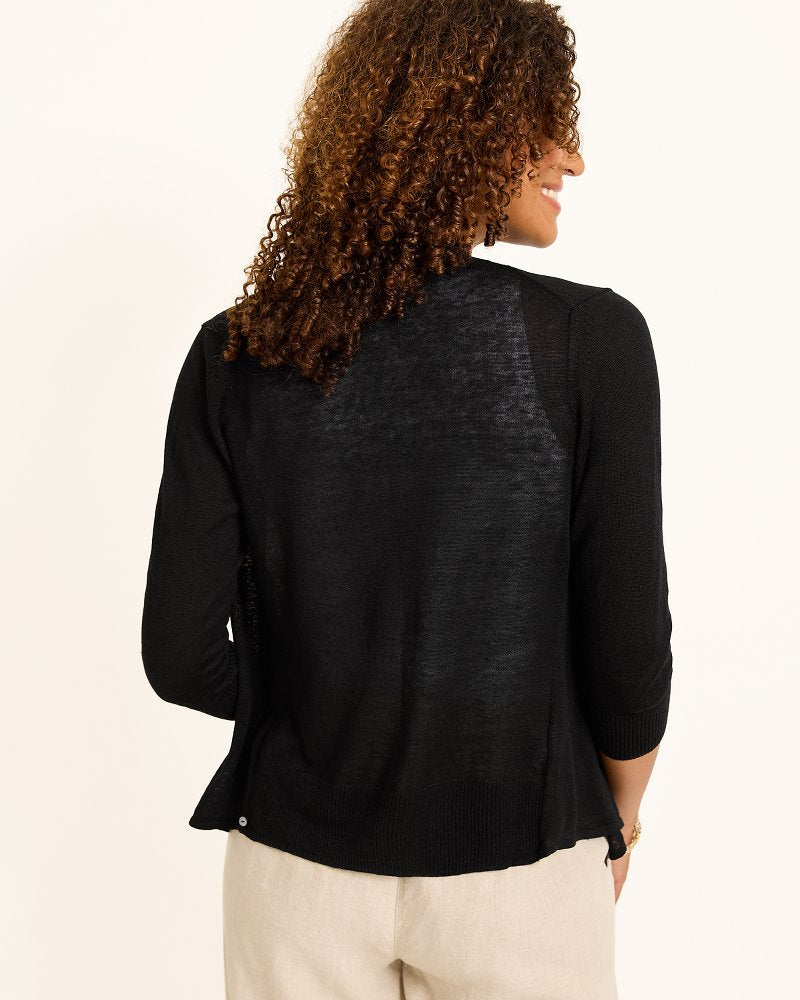 Tommy Bahama | Addison Linen-Blend Cardigan / Black