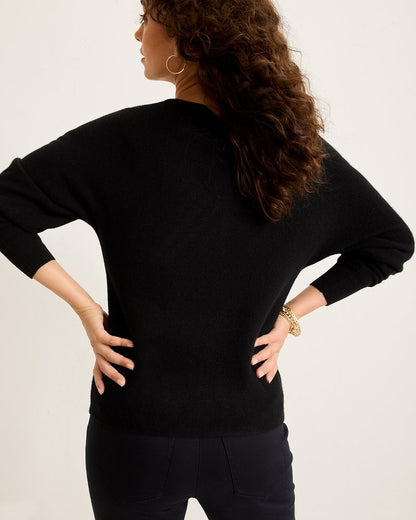 Tommy Bahama | Embellished Pineapple Cashmere-Blend Sweater / Black