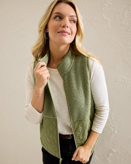 Tommy Bahama | Faux Sherpa Hybrid Vest / Dusty Thyme